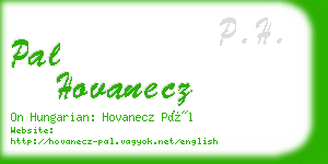 pal hovanecz business card